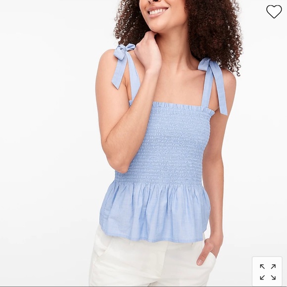 J. Crew Tops - J. Crew Smocked Tie-Shoulder Tank Top